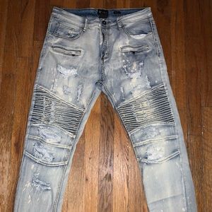 Men’s Ripped Biker Jeans